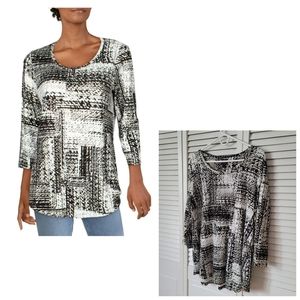 JM COLLECTION Peplum Blouse, Size 2X